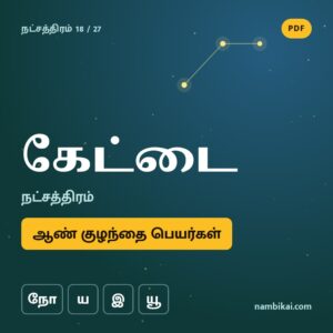 கேட்டை நட்சத்திரம் ஆண் குழந்தை பெயர்கள் ( நோ, ய, இ, யூ ) PDF