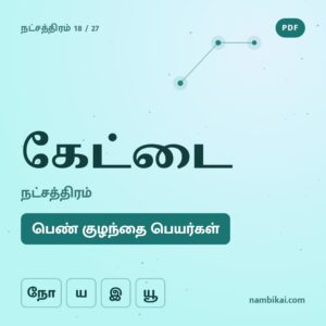 கேட்டை நட்சத்திரம் பெண் குழந்தை பெயர்கள் ( நோ, ய, இ, யூ ) PDF