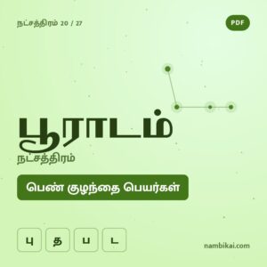 பூராடம் நட்சத்திரம் பெண் குழந்தை பெயர்கள் ( பு, த, ப, ட )  PDF
