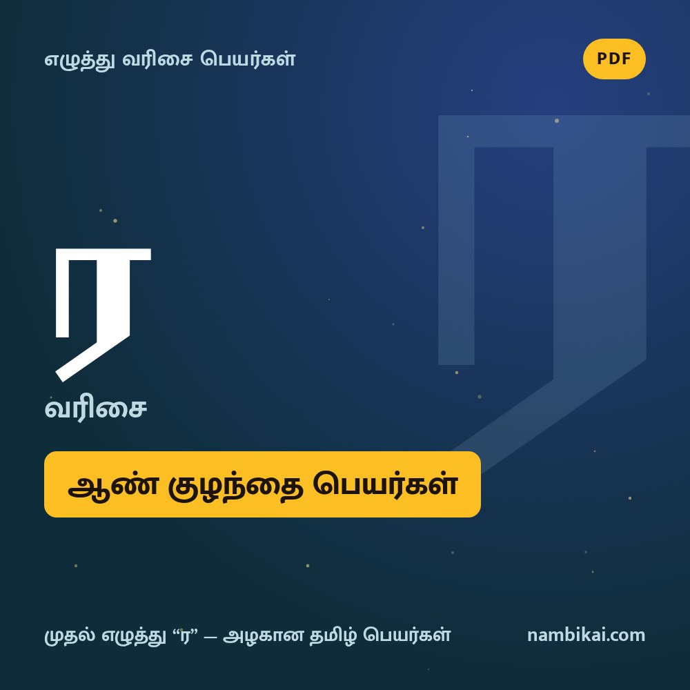 ர வரிசை ஆண் குழந்தை பெயர்கள் PDF
